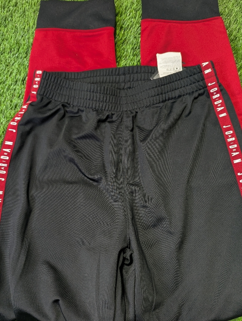 Jordan Black & Red Track Pants with Logo Trim